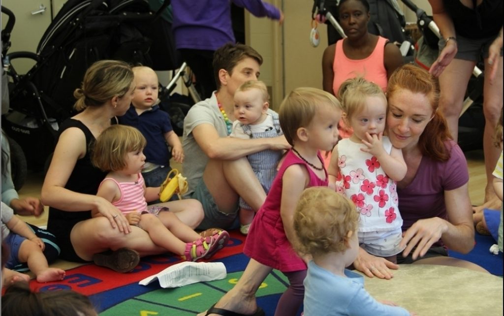 Ukulele Shabbat carousel touch at YM&PO