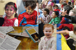 purim, little kids in costumes at YM&ДА