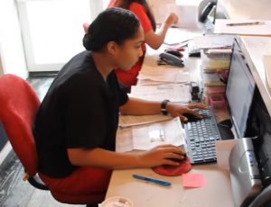 Young woman worker during Y workforce development program at YM&TO JO